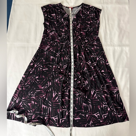 Merona Sleeveless Patterned Black & Purple Flowy Dress - Picture 11 of 13
